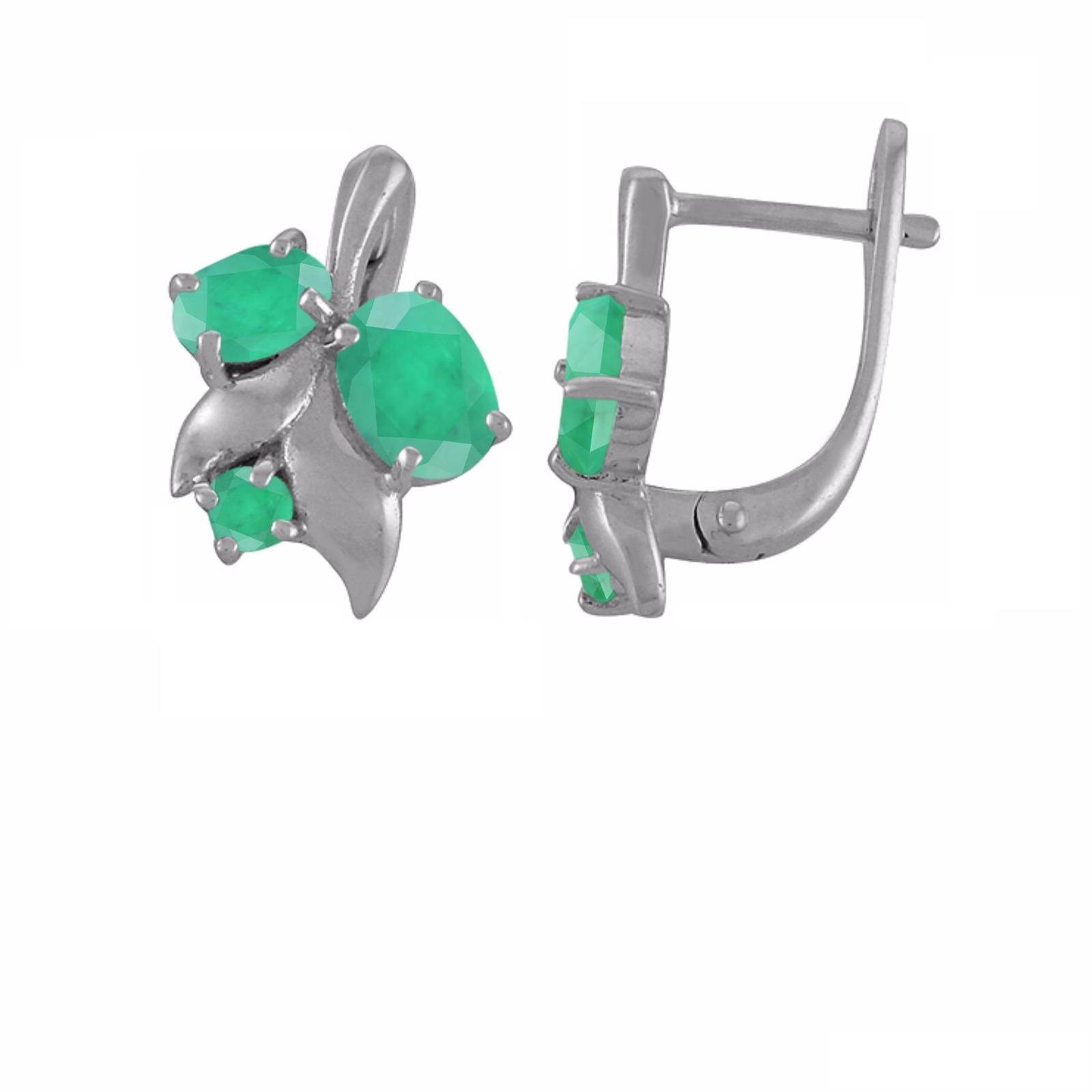 

Серьги женские из серебра Balex Jewellery 2405937182, изумруд