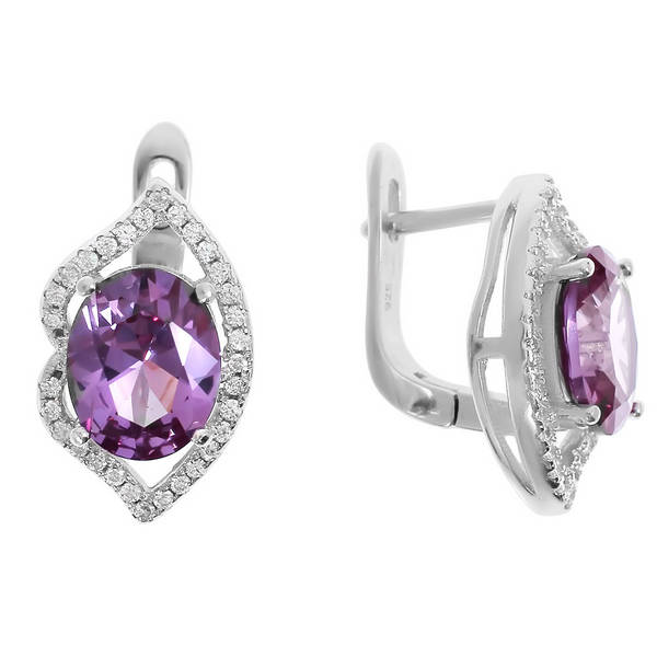 

Серьги женские из серебра Balex Jewellery 2405937196, александрит/фианит, 2405937196