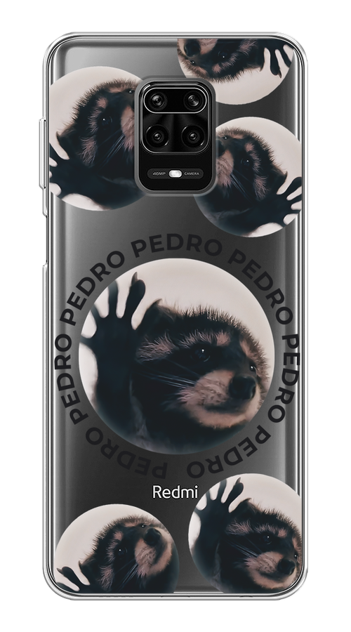 

Чехол на Xiaomi Redmi Note 9S/Note 9 Pro "Pedro енот", Черный;бежевый;прозрачный, 37950-1