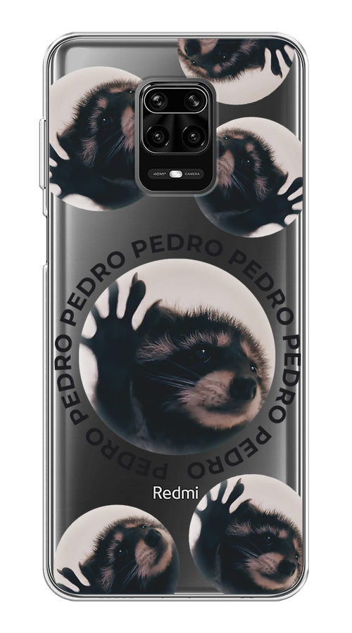 

Чехол на Xiaomi Redmi Note 9S/Note 9 Pro "Pedro енот", Черный;бежевый;прозрачный, 38050-1