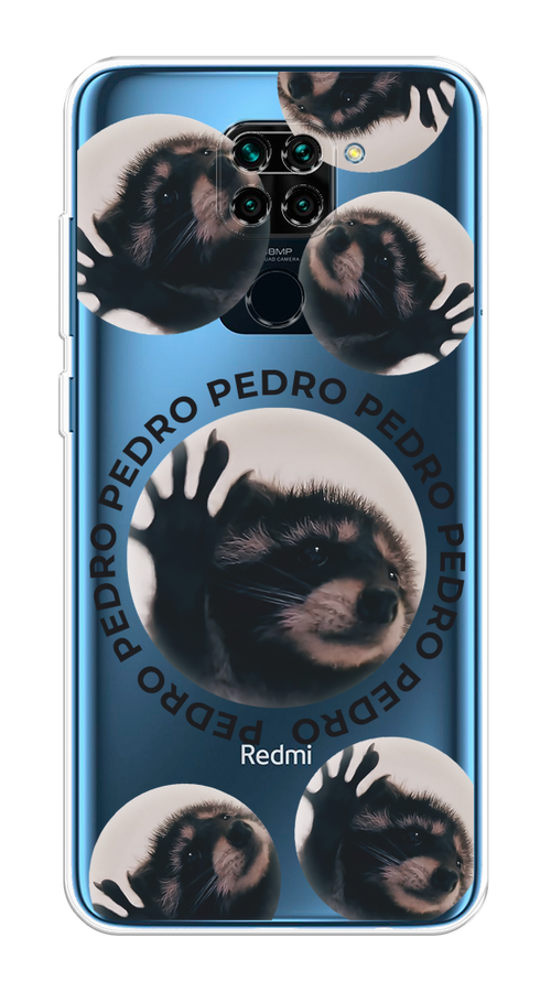 

Чехол на Xiaomi Redmi 10X/Redmi Note 9 "Pedro енот", Черный;бежевый;прозрачный, 38150-1