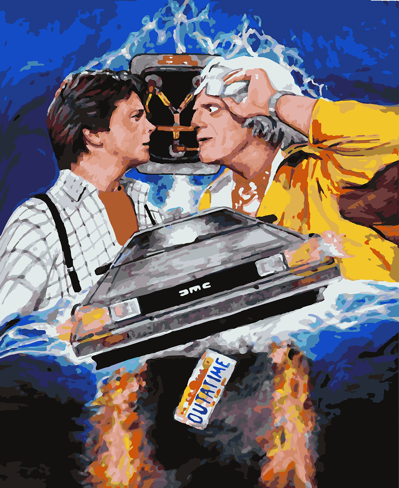 

Картина по номерам Красиво Красим Фан-арт Назад в будущее 90х120см, Фан-арт Назад в будущее