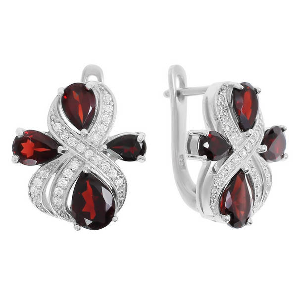 

Серьги из серебра Balex Jewellery 2405937251, гранат/фианит, 2405937251