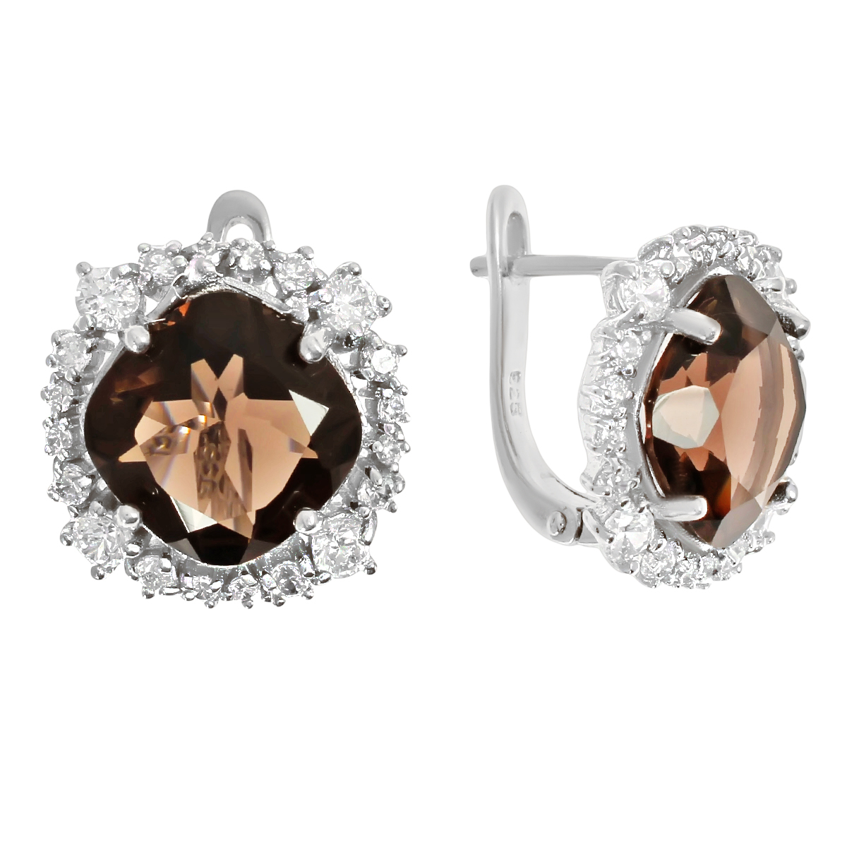 

Серьги из серебра Balex Jewellery 2405937258, раухтопаз/фианит, 2405937258