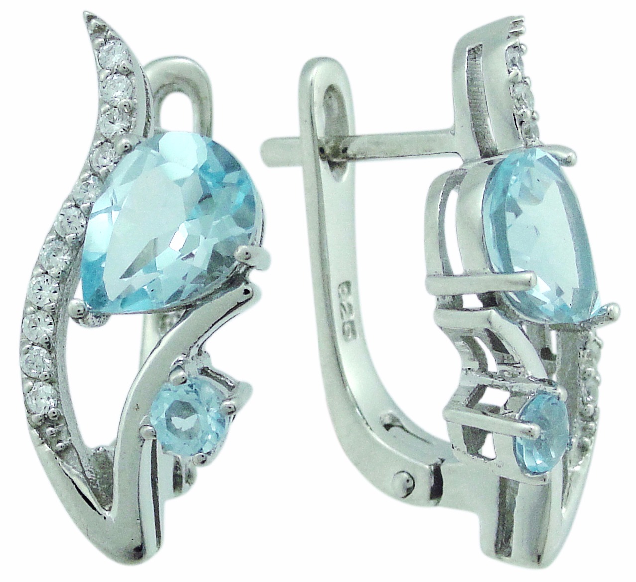 

Серьги из серебра Balex Jewellery 2405937281, топаз/фианит, 2405937281