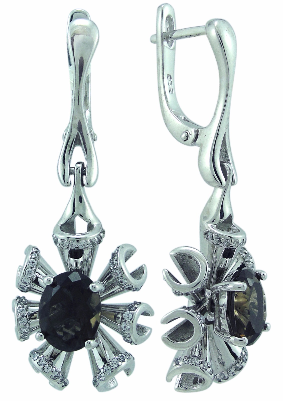 

Серьги женские из серебра Balex Jewellery 2405937291, раухтопаз/фианит, 2405937291