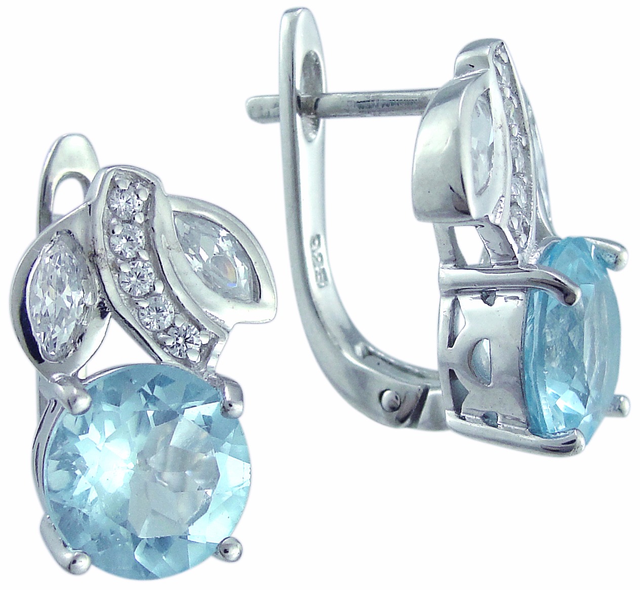 

Серьги из серебра Balex Jewellery 2405937305, топаз/фианит, 2405937305