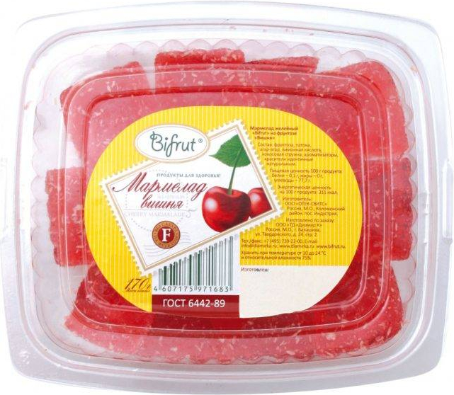 Мармелад Bifrut вишня на фруктозе 170 г