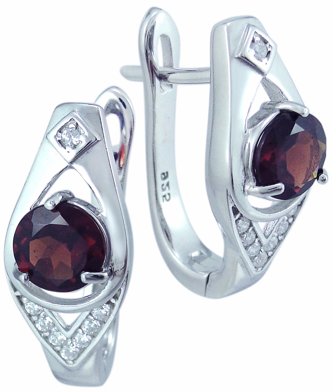 

Серьги женские из серебра Balex Jewellery 2405937325, гранат/фианит