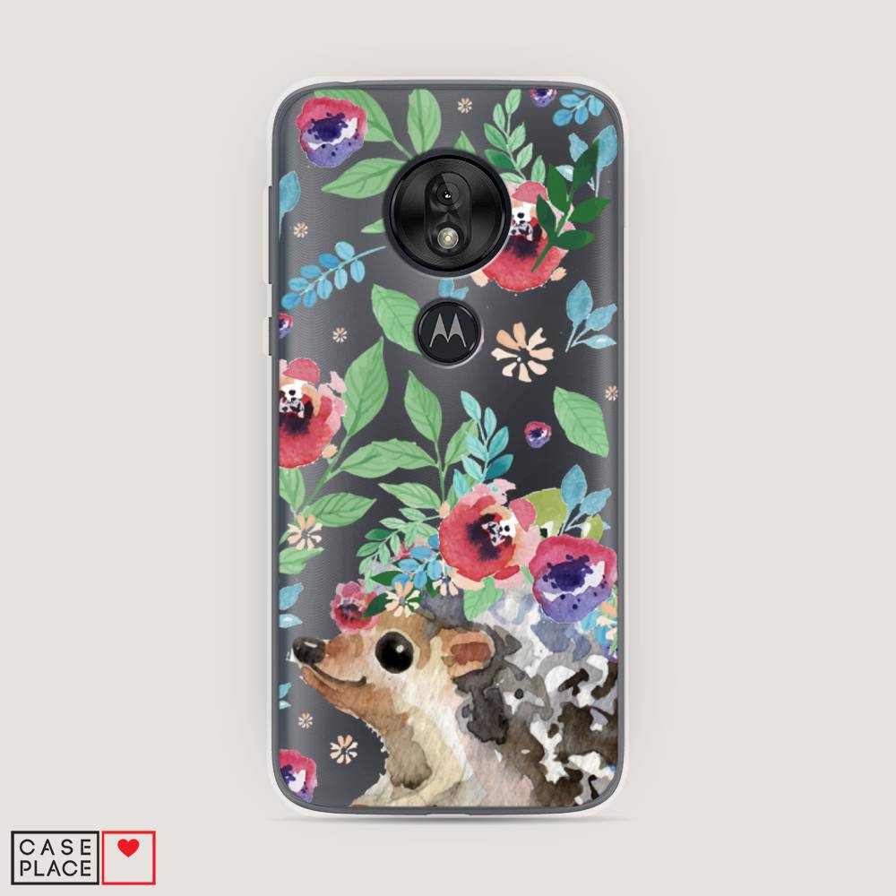 

Чехол Awog на Motorola Moto G7 Play / Моторола Мото G7 Плэй "Ежик в цветах акварель", Разноцветный, 241250-2