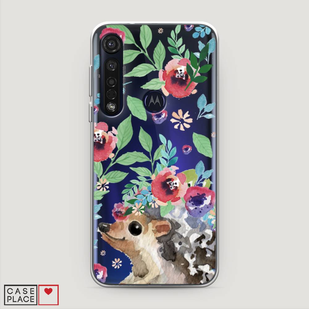 

Чехол Awog на Motorola Moto G8 Plus "Ежик в цветах акварель", Разноцветный, 241450-2