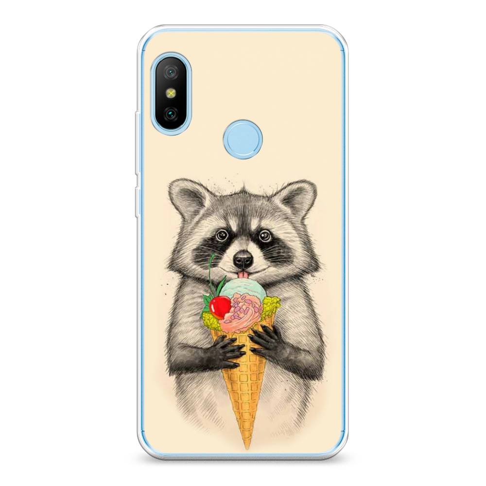 

Чехол Awog на Xiaomi Mi A2 Lite "Енот с мороженым", Разноцветный, 34250-10