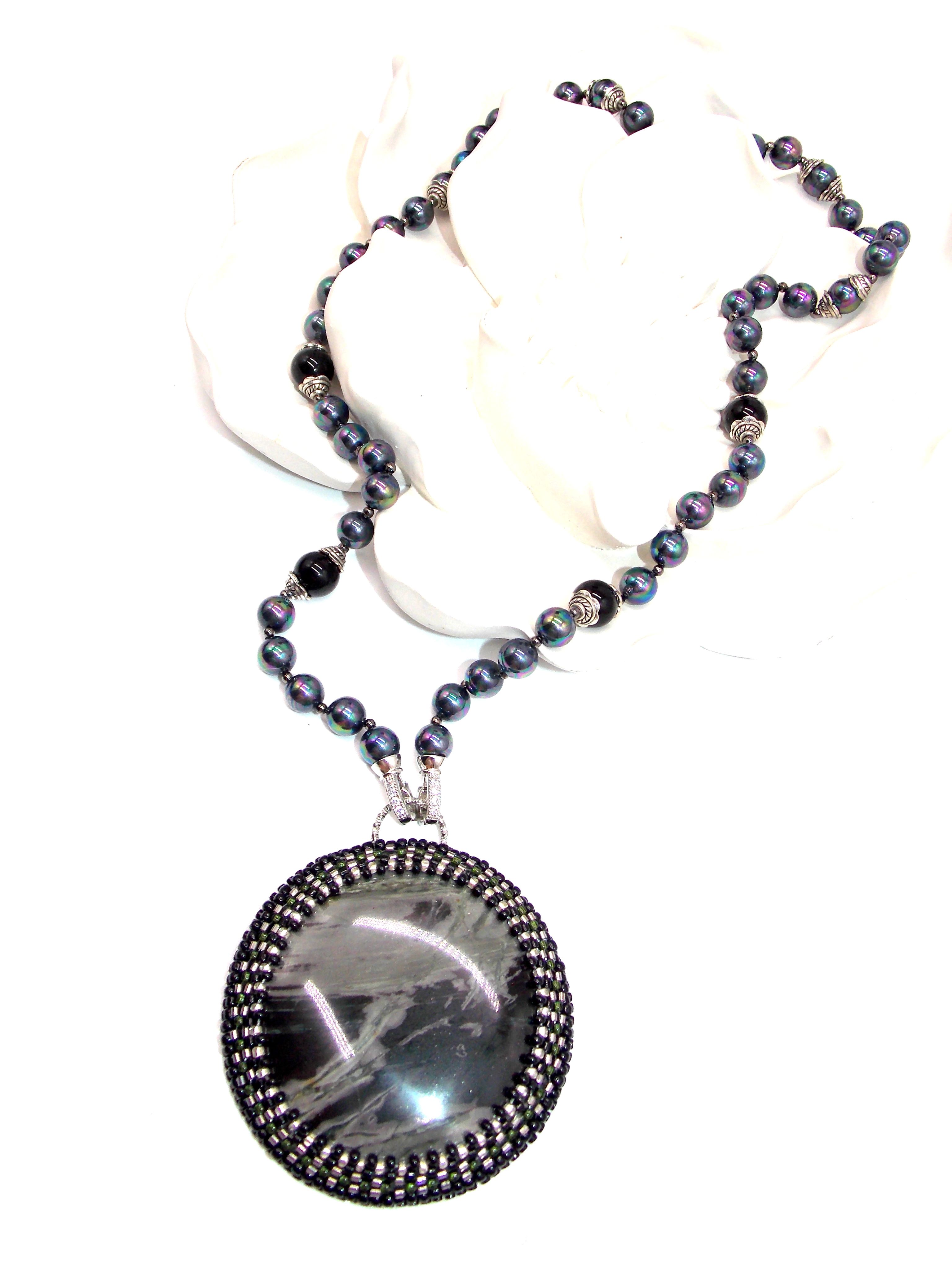 

Колье из бижутерного сплава р. 60 art-jewellery АВТОРСКИЕ УКРАШЕНИЯ 1-000-096, жемчуг, 1-000-096