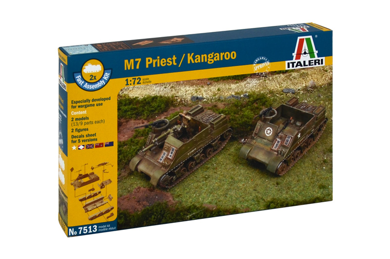 

Сборная модель Italeri 1/72 M7 PRIEST/KANGAROO FAST ASSEMBLY (две модели в коробке) 7513