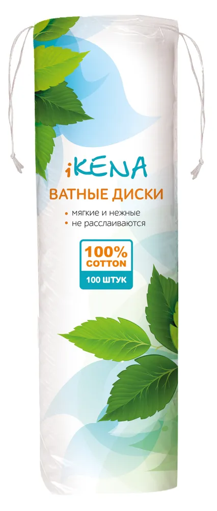 Ватные диски косметические iKENA, 100 шт