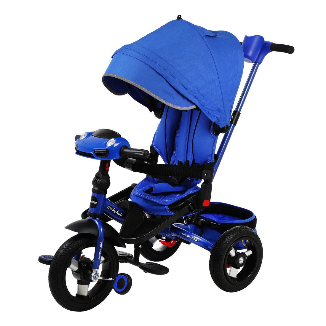 фото Велосипед трехколесный "new leader 360°" 12x10 air car, цвет: синий moby kids