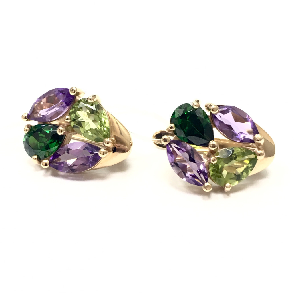 

Серьги из красного золота с аметистом Золото Дисконт С120-862М1, С120-862М1