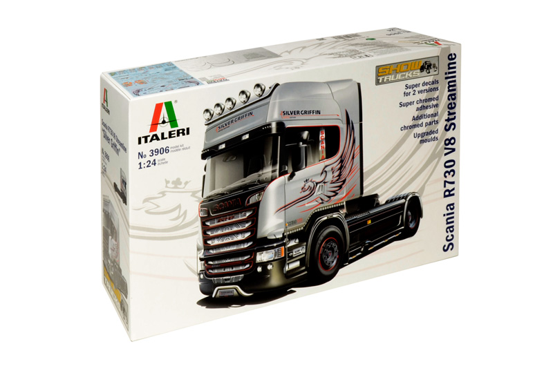 фото Сборная модель italeri 1/24 scania r730 v8 streamline ''silver griffin'' 3906