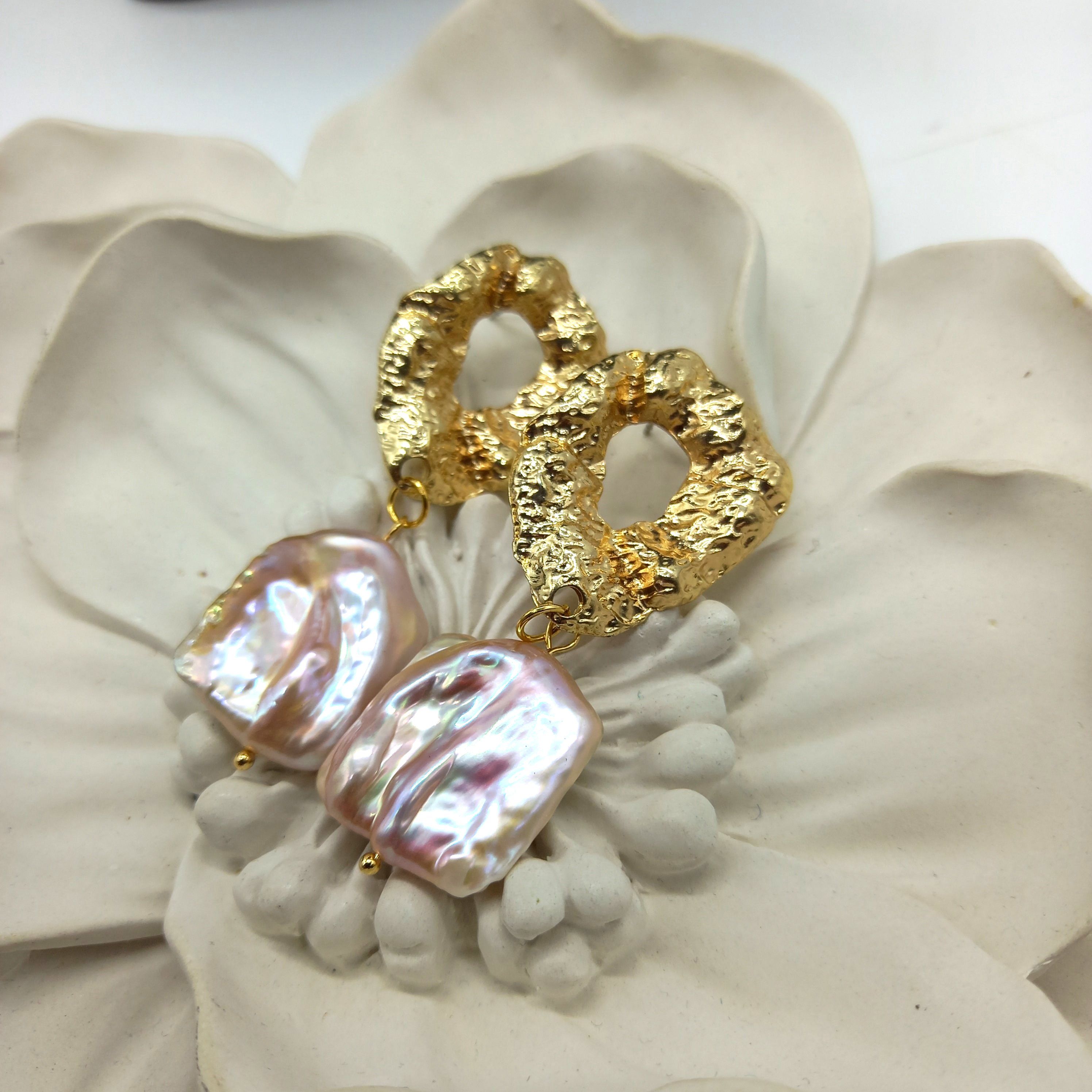 

Серьги из латуни art-jewellery АВТОРСКИЕ УКРАШЕНИЯ 1-000-035, жемчуг, 1-000-035