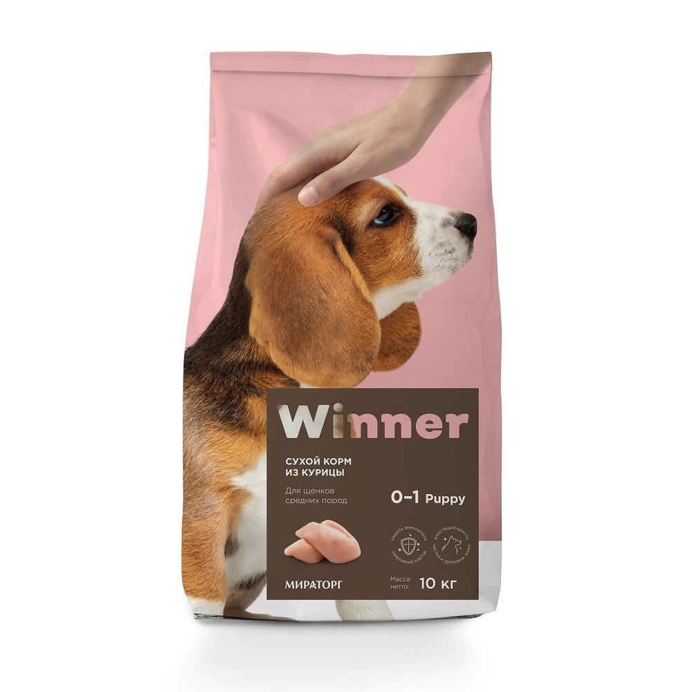 

Сухой корм для щенков средних пород Winner , курица, 10 кг