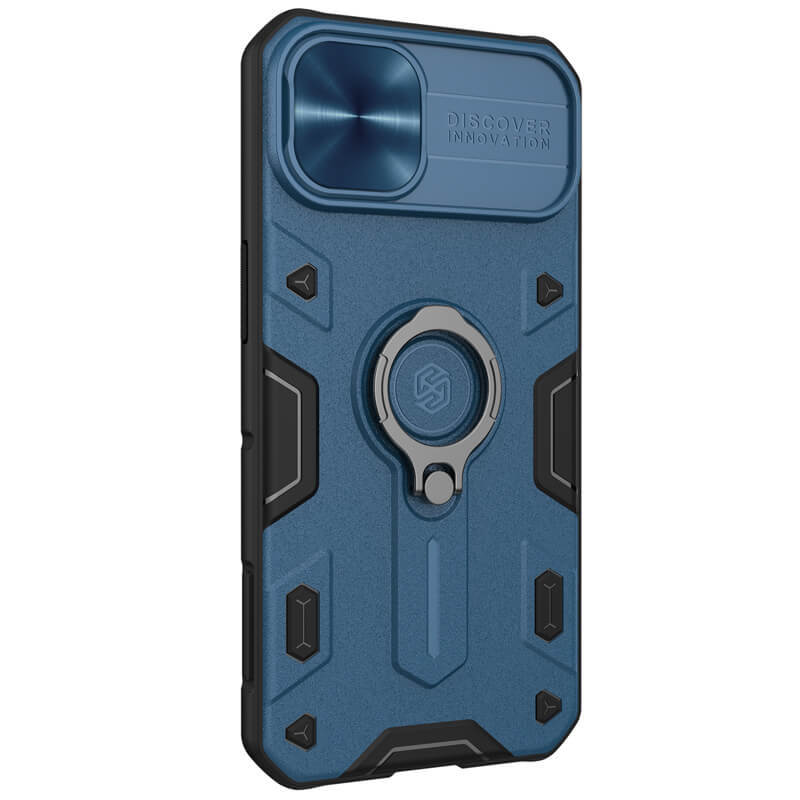 фото Противоударный чехол с кольцом и защитой камеры nillkin camshield armor case для iphone 13