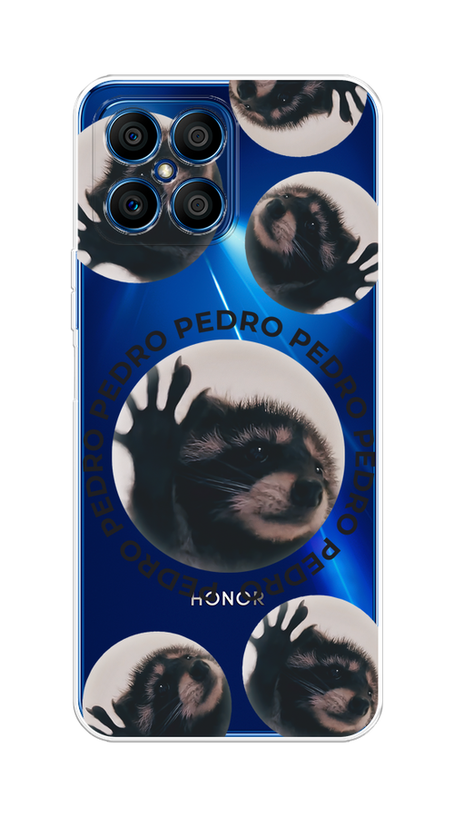 

Чехол на Honor X8 "Pedro енот", Черный;бежевый;прозрачный, 6107650-1