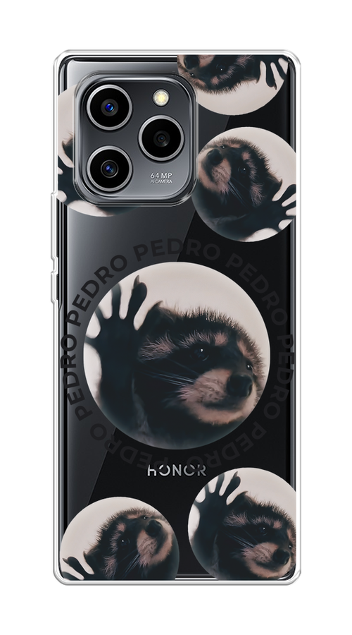 

Чехол на Honor 60 SE "Pedro енот", Черный;бежевый;прозрачный, 6108050-1
