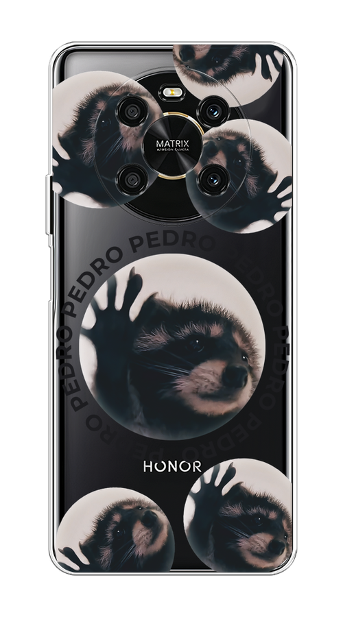 

Чехол на Honor X9 4G/Magic4 Lite 4G "Pedro енот", Черный;бежевый;прозрачный, 6108150-1