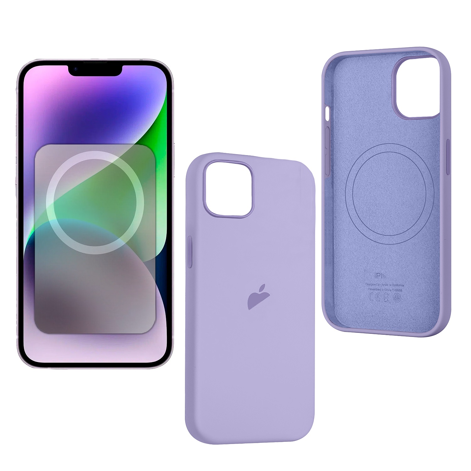 

Чехол iPhone 14 Silicon Case Lilac (MagSafe) c Logo (IS799575), Разноцветный, Чехол iPhone 14 Silicon Case Lilac (MagSafe) c LOGO (IS799575)