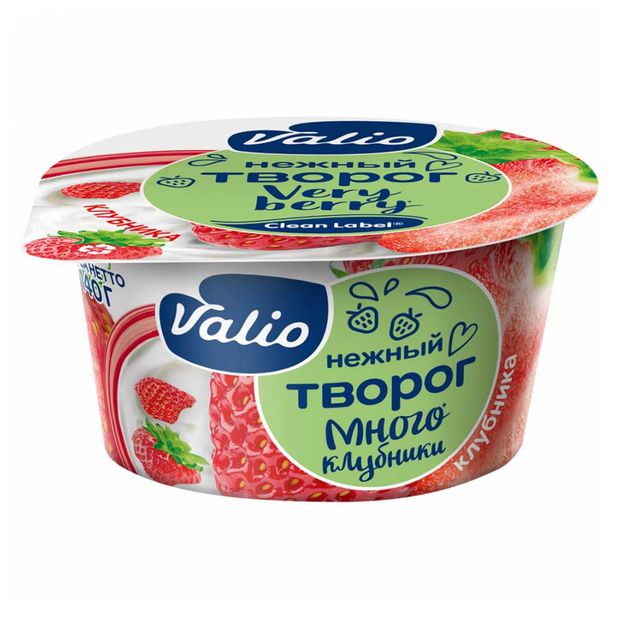 

Творог мягкий Valio Very Berry клубника 3,5% 140 г