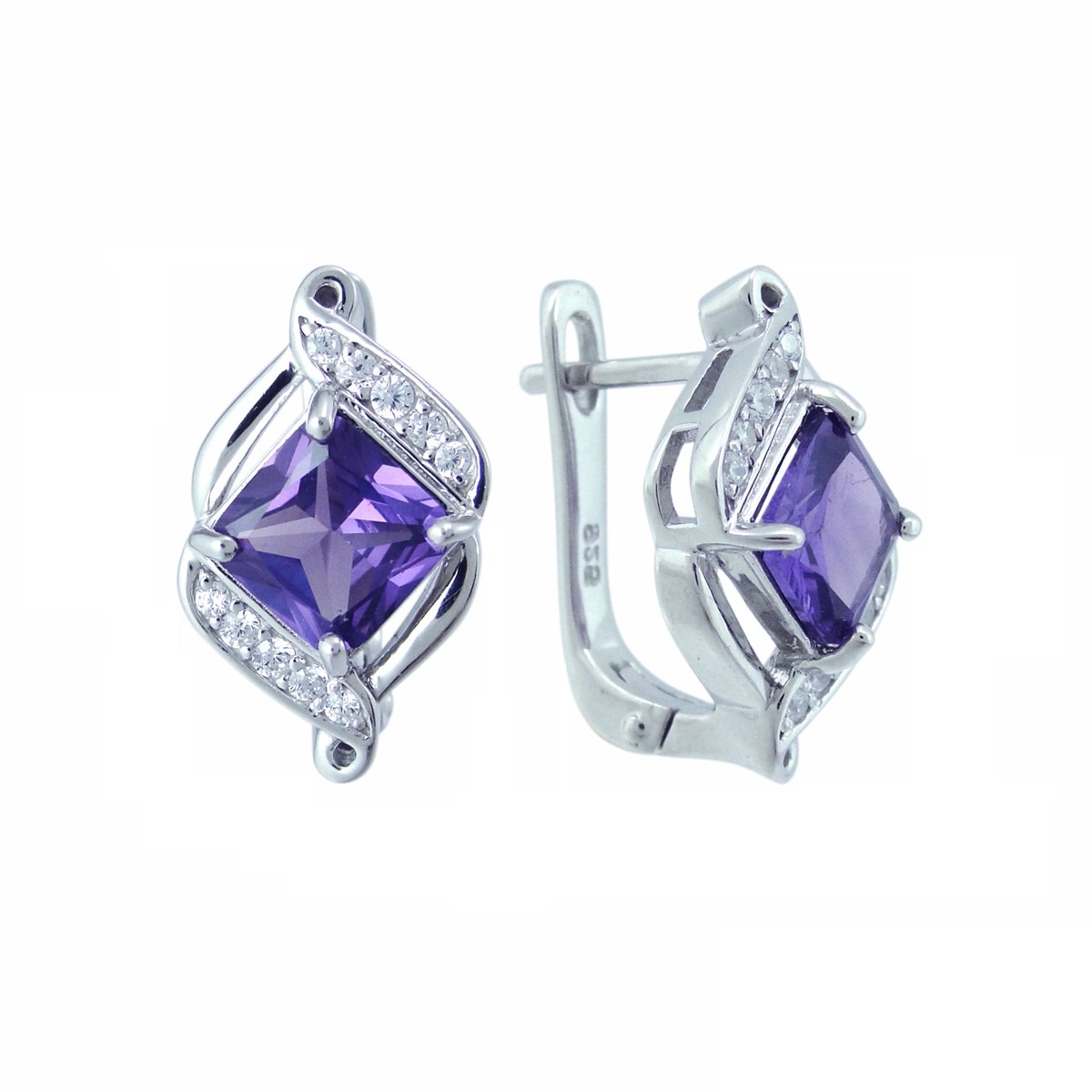 

Серьги женские из серебра Balex Jewellery 2405937380, александрит/фианит