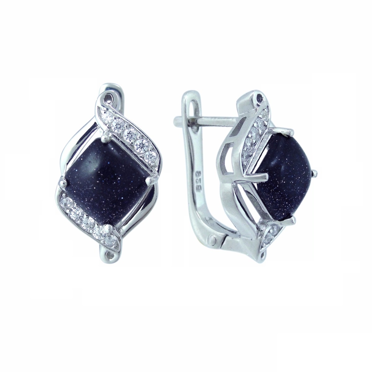 

Серьги женские из серебра Balex Jewellery 2405937382, авантюрин/фианит, 2405937382