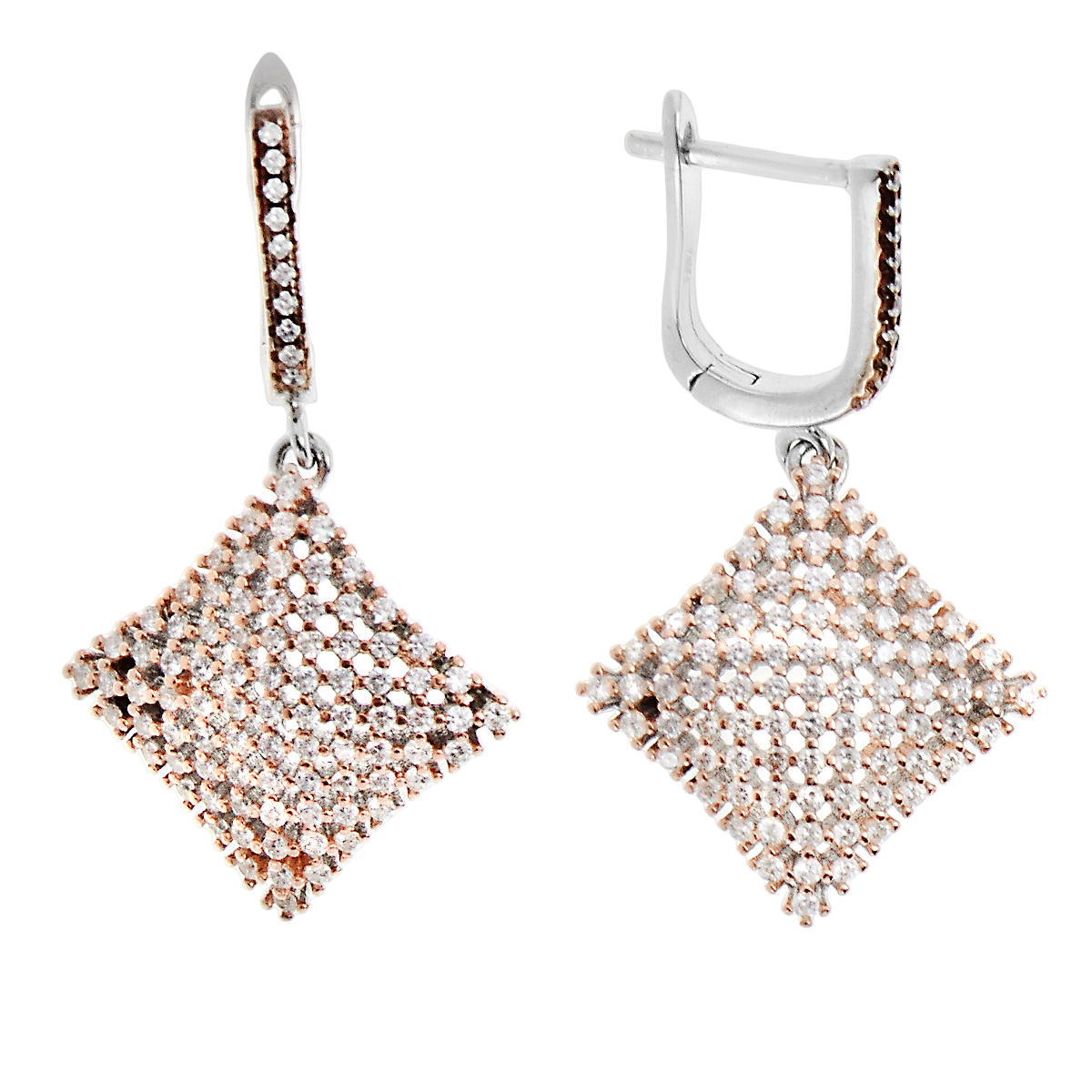 

Серьги подвески из серебра Balex Jewellery 2405937395, фианит, 2405937395