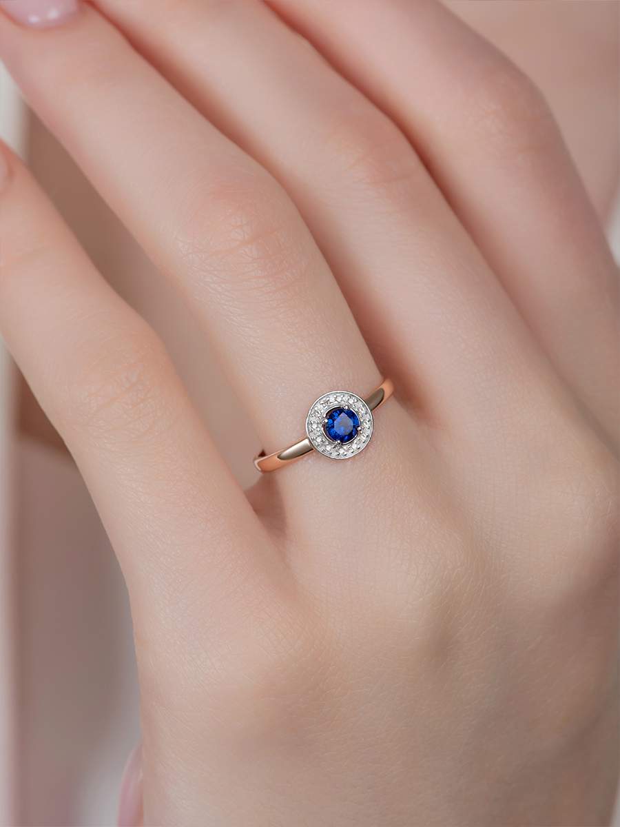 

Кольцо из золота р. 19,5 SOFIA BRILLIANT 113300490, бриллиант\сапфир, 113300490