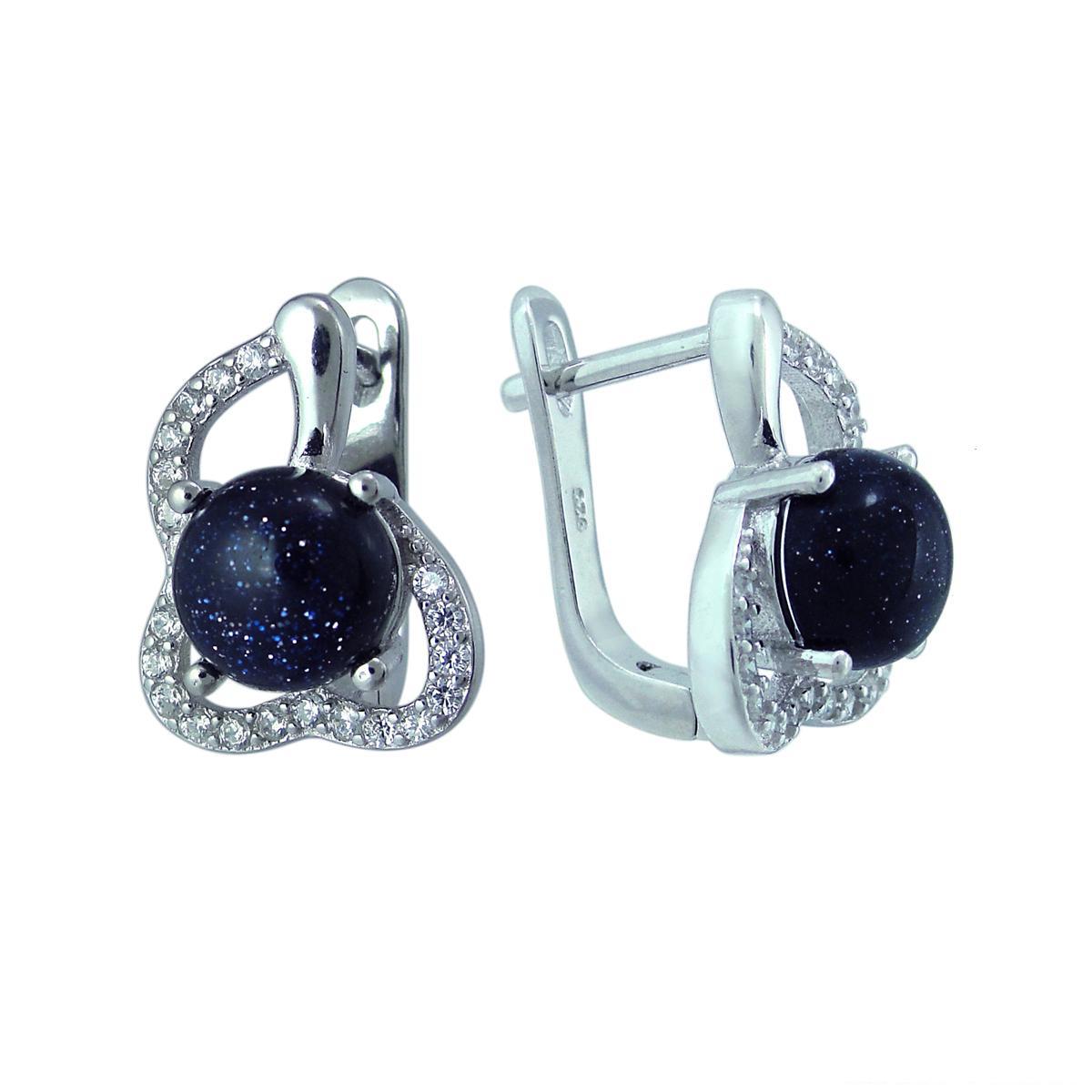 

Серьги из серебра Balex Jewellery 2405937412, авантюрин/фианит, 2405937412