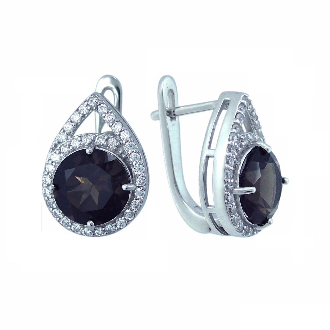 

Серьги из серебра Balex Jewellery 2405937415, раухтопаз/фианит, 2405937415