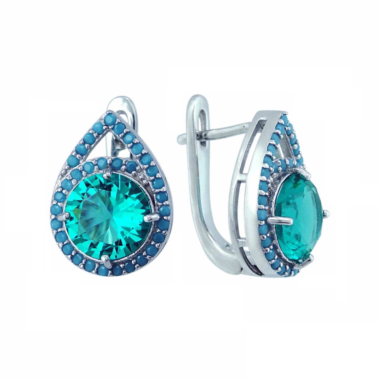 

Серьги женские из серебра Balex Jewellery 2405937416, кварц/бирюза