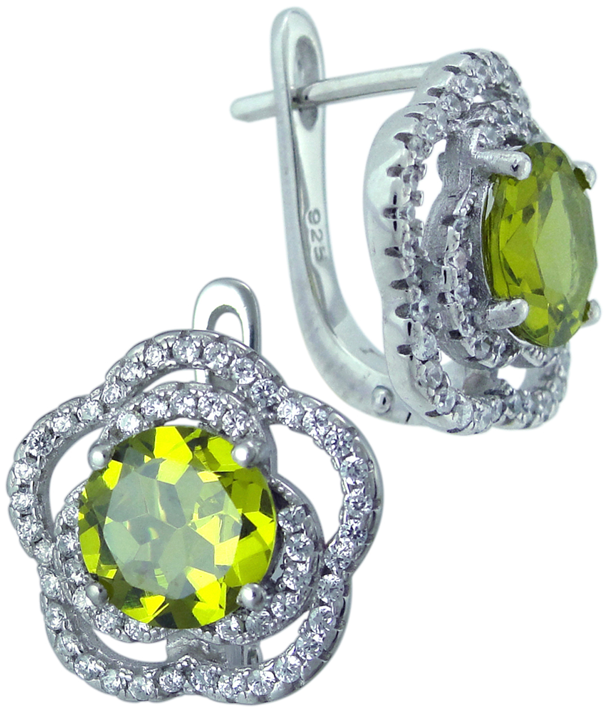 

Серьги из серебра Balex Jewellery 2405937418, султанит/фианит, 2405937418