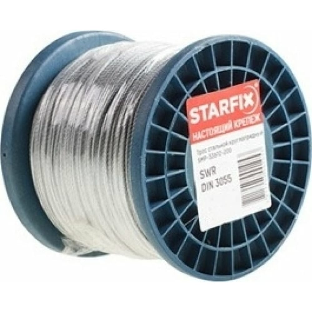 STARFIX Трос стальной круглопрядный SWR М1.5 DIN 3055 бухта 200 м SMP-53685-200 утюг braun texstyle3 si 3055 bk