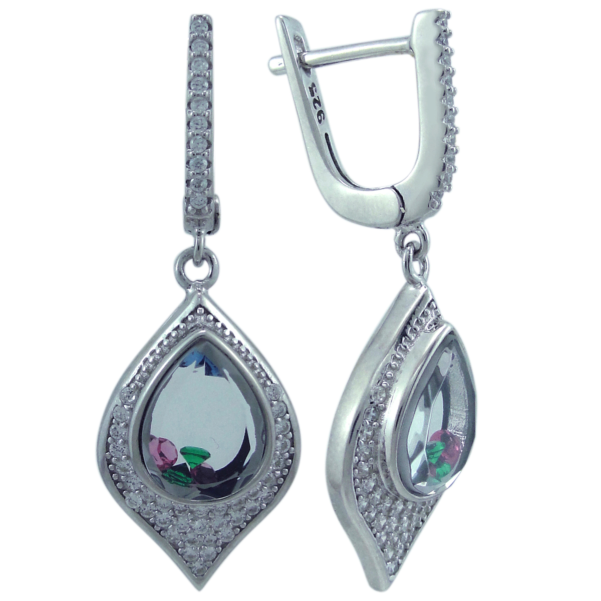 

Серьги женские из серебра Balex Jewellery 2405937447, изумруд/сапфир/рубин, 2405937447