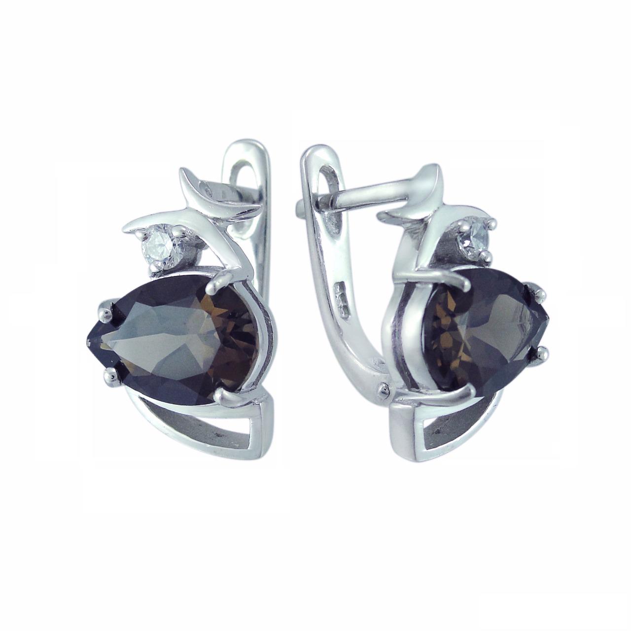 

Серьги женские из серебра Balex Jewellery 2405937458, раухтопаз/фианит