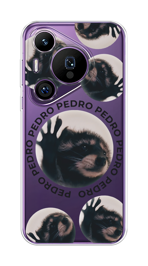 

Чехол на Huawei Pura 70 Pro/70 Pro Plus "Pedro енот", Черный;бежевый;прозрачный, 6124150-1