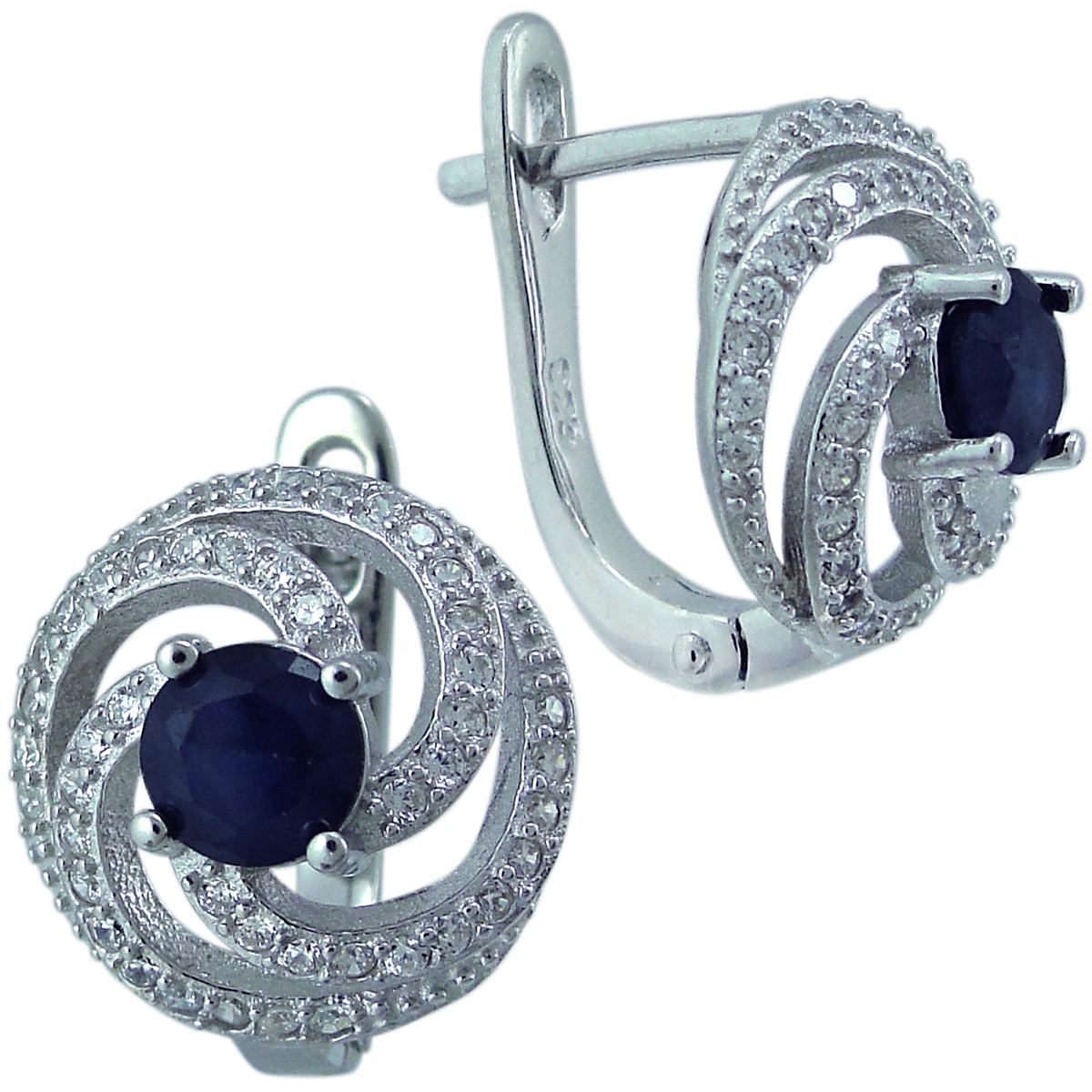 

Серьги женские из серебра Balex Jewellery 2405937513, сапфир/фианит