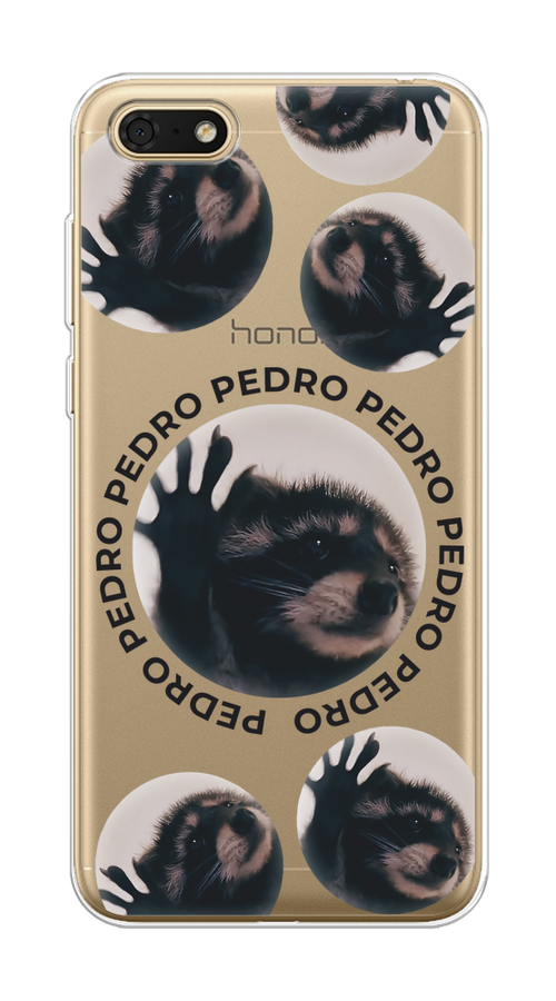 

Чехол на Huawei Honor 7A/7A Prime/Y5 Prime 2018/Y5 2018 "Pedro енот", Черный;бежевый;прозрачный, 66350-1