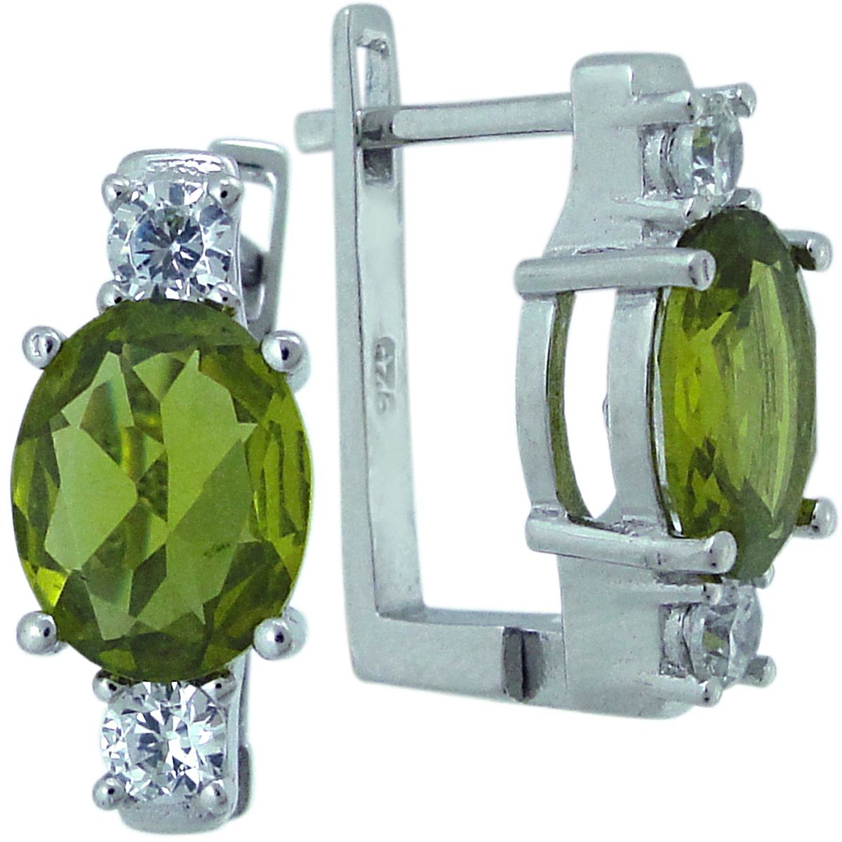 

Серьги женские из серебра Balex Jewellery 2405937530, султанит/фианит