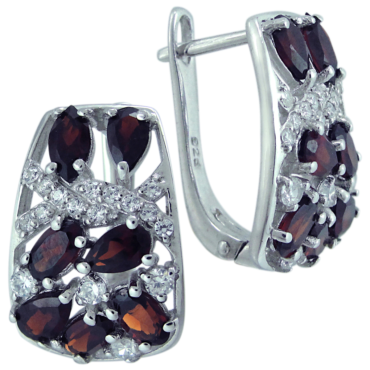 

Серьги женские из серебра Balex Jewellery 2405937557, гранат/фианит, 2405937557