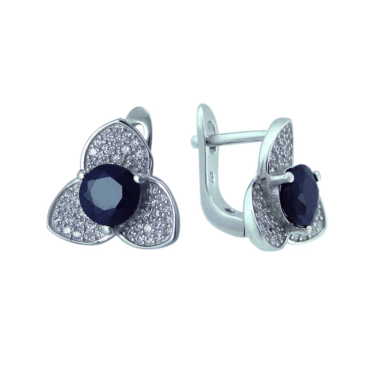 

Серьги из серебра Balex Jewellery 2405937566, сапфир/фианит, 2405937566