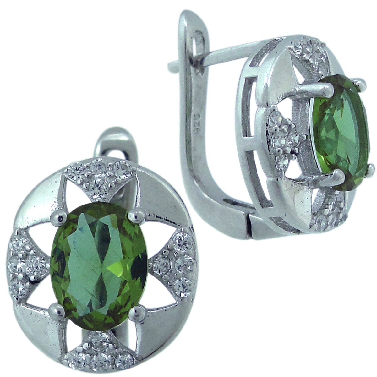 

Серьги женские из серебра Balex Jewellery 2405937578, султанит/фианит, 2405937578