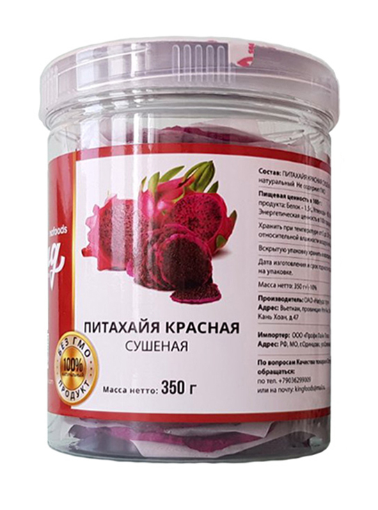 

Питахайя красная сушеная King nafoods Group 350г Без сахара
