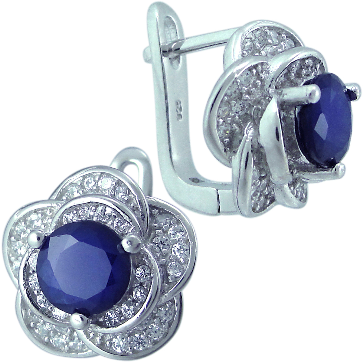 

Серьги женские из серебра Balex Jewellery 2405937586, сапфир/фианит